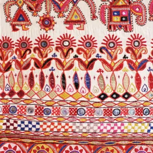 Traditional Rabari tribal embroidered fabrics