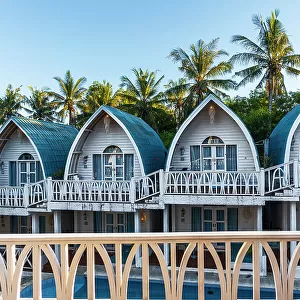 Traditional sea cottages on the Indonesian island of Gili Trawangan, Gili Islands, West Nusa Tenggara, Pacific Ocean, Indonesia, Southeast Asia Asia