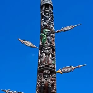 Traditional wood carving in Noumea, New Caledonia, Melanesia, South Pacific, Pacific