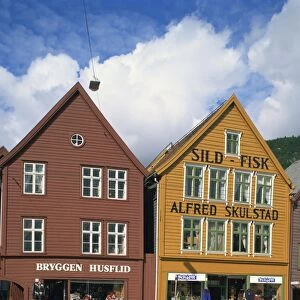 Traditional wooden building facades