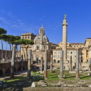 Trajans Column and Forum, Forum area, Rome, Lazio, Italy, Europe
