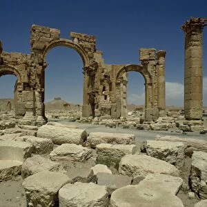 Triumphal arch, Palmyra, UNESCO World Heritage Site, Syria, Middle East