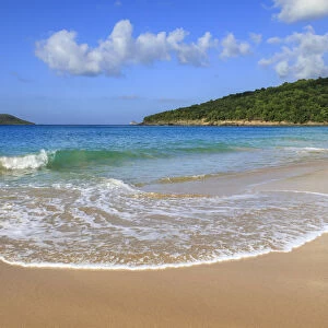 Tropical Anse de la Perle beach, golden sand, turquoise blue sea