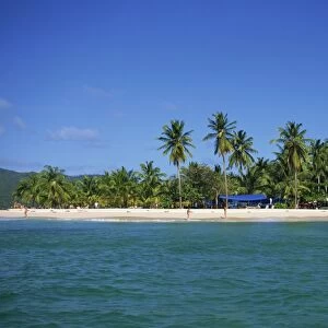 Tropical coastline of Cayo Levantado, Dominican Republic, West Indies, Caribbean