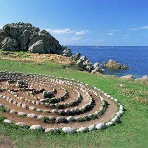 Troy Town maze, St. Agnes, Isles of Scilly, United Kingdom, Europe