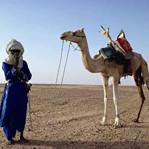 Tuareg tribesman and camel, Niger, Africa