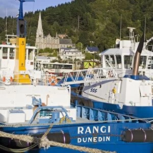 Tugboats in Port Chalmers, Dunedin, Otago District, South Island, New Zealand, Pacific