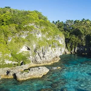 Turquoise waters in the Limu low tide pools, Niue, South Pacific, Pacific