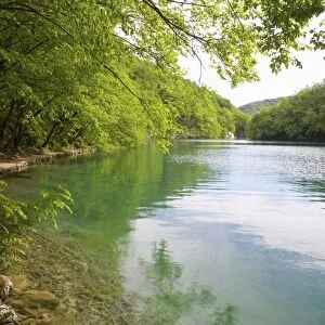 The turquoise waters of Milanovac Lake, Plitvice Lakes National Park (Plitvicka Jezera)