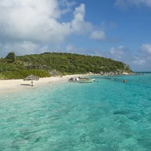 Turquoise waters and a white sand beach, Exumas, Bahamas, West Indies, Caribbean