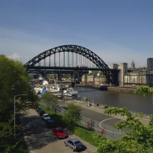 The Tyne Bridge and Newcastle skyline from Gateshead, Tyne and Wear, England