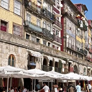 Typical quarter of Ribeira along Douro River, Porto, Portugal, Europe