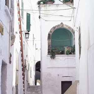 Typical street, Ostuni, Puglia, Italy, Europe
