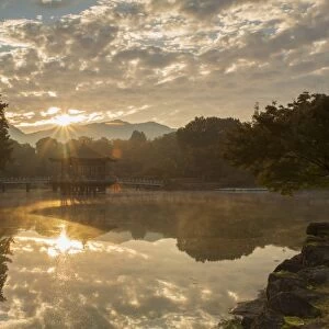 Ukimido Pavilion in Nara Park at dawn, Nara, Kansai, Japan, Asia