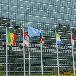 United Nations Headquarters, The United Nations Secretariat Building, Manhattan, New York City, New York, United States of America, North America