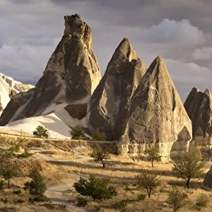 Unusual rock formations in the Rose Valley, Cappadocia, Anatolia, Turkey, Asia Minor, Eurasia