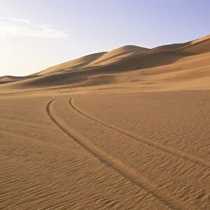 Vehicle tracks and sand dunes