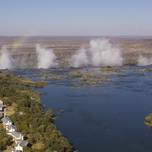 Victoria Falls, UNESCO World Heritage Site, Zambesi River, on the border of Zambia