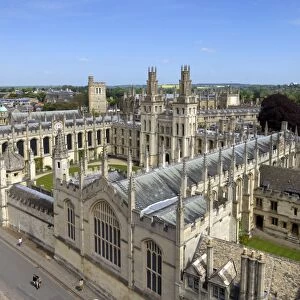 View of All Souls College, from tower of University Church of St. Mary The Virgin