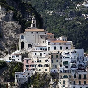View of Amalfi from the sea, Costiera Amalfitana, UNESCO World Heritage Site, Campania, Italy, Europe