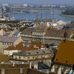 View over Bratislava to the River Danube