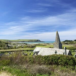 View of Camel Estuary from the churchyard of St. Enodoc Church, Rock, North Cornwall