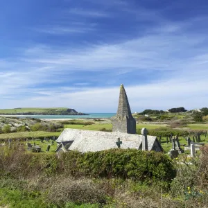 View of Camel Estuary from the churchyard of St. Enodoc Church, Rock, North Cornwall