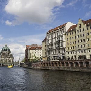 View towards the Cathedral from the River Spree, Berlin, Germany, Europe