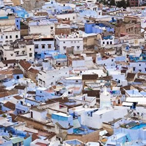 View over Chefchaouen (Chaouen) (The Blue City), Morocco, North Africa, Africa