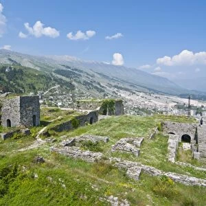 View over the citadel of Gjirokaster, UNESCO World Heritage Site, Albania, Europe