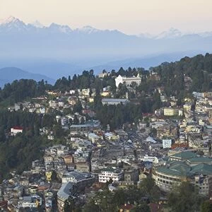 View of city center, Darjeeling, West Bengal, India, Asia