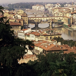 View over the city including the River Arno