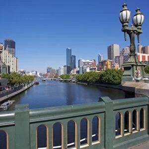 View of city from Princes Bridge, Melbourne, Victoria, Australia, Pacific