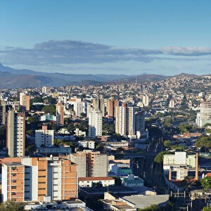 View of city skyline, Belo Horizonte, Minas Gerais, Brazil, South America