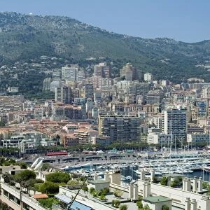 View from Condamine port over Monaco, Europe