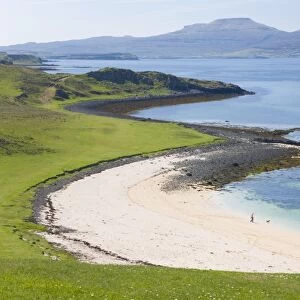 View over Coral Beach and Loch Dunvegan, Claigan, near Dunvegan, Isle of Skye, Inner Hebrides, Highland, Scotland, United Kingdom, Europe