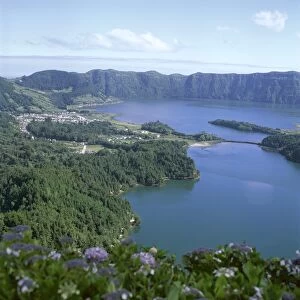 View over crater lake