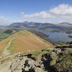 View of Derwent Water from Catbells, Lake District National Park, Cumbria