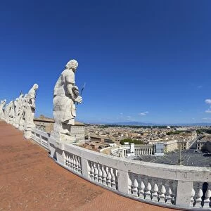 View from the dome of St. Peters Basilica, Vatican, Rome, Lazio, Italy, Europe
