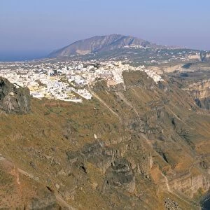View of Firostefani from Imerovigli, island of Santorini (Thira), Cyclades Islands