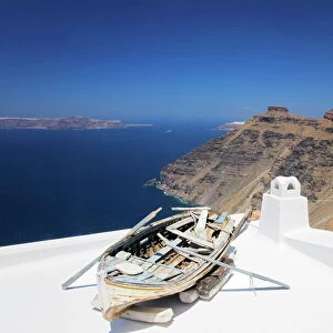 View from Firostefani to Imerovigli, Santorini, Cyclades, Aegean Sea, Greek Islands, Greece, Europe