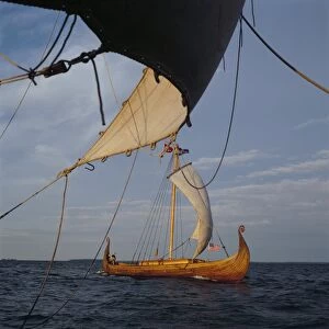 View from Gaia of replica Viking ship Oseberg