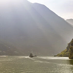 View of the Three Gorges from cruise boat on the Yangtze River