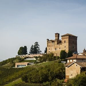 View over Grinzane Cavour castle, Langhe, Cuneo district, Piedmont, Italy, Europe