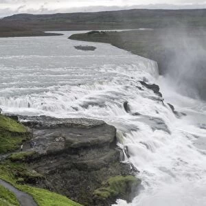 View of Gullfoss (Golden waterfall) on the Hvita River, Iceland, Polar Regions