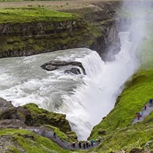 View of Gullfoss (Golden waterfall), on the Hvita Rriver, Iceland, Polar Regions