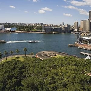 View from Harbour Bridge over Dawes Point to the Opera House and Circular Quay