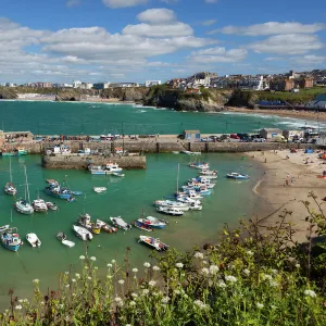 View over the harbour, Newquay, Cornwall, England