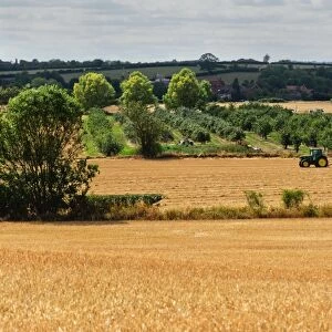 View across a harvested landscape, Warwickshire, England, United Kingdom, Europe