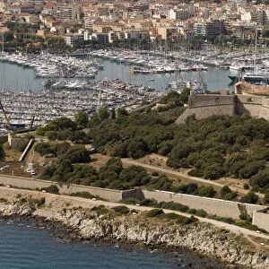 View from helicopter of Fort Carre, Antibes, Alpes-Maritimes, Provence